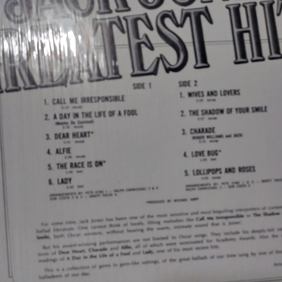 Jack Jones Greatest Hits Original 1968 Vinyl Record - Picture 3 of 5